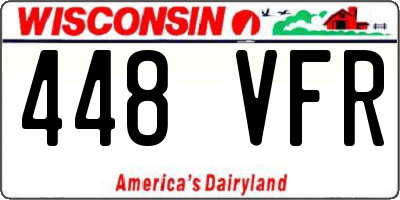 WI license plate 448VFR