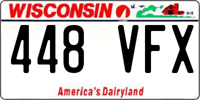 WI license plate 448VFX