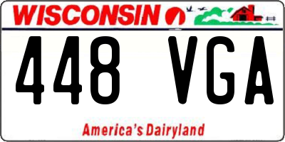 WI license plate 448VGA