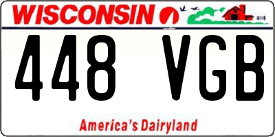 WI license plate 448VGB