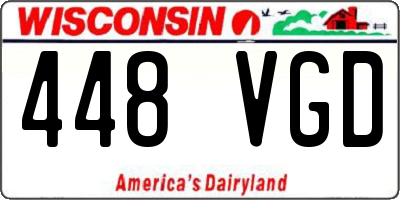 WI license plate 448VGD