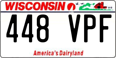 WI license plate 448VPF