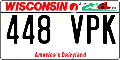 WI license plate 448VPK