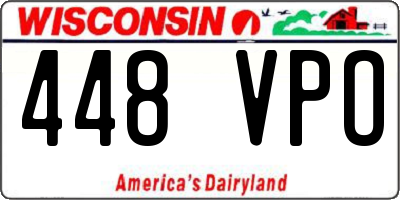WI license plate 448VPO