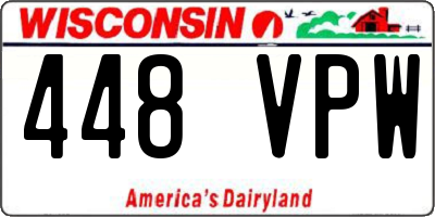WI license plate 448VPW