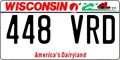 WI license plate 448VRD