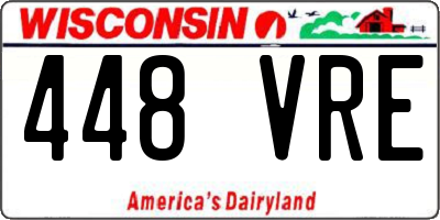 WI license plate 448VRE