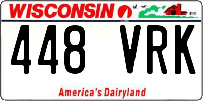 WI license plate 448VRK