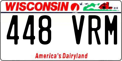 WI license plate 448VRM