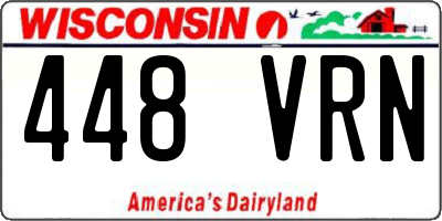 WI license plate 448VRN
