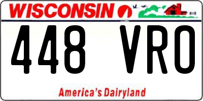WI license plate 448VRO