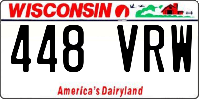 WI license plate 448VRW