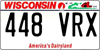 WI license plate 448VRX