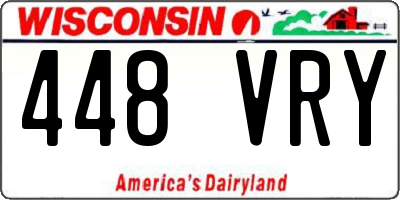 WI license plate 448VRY