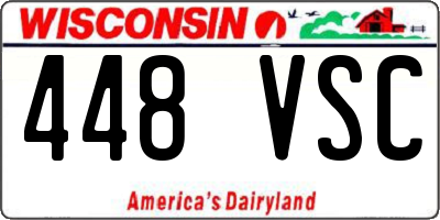 WI license plate 448VSC