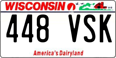 WI license plate 448VSK