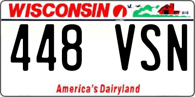 WI license plate 448VSN