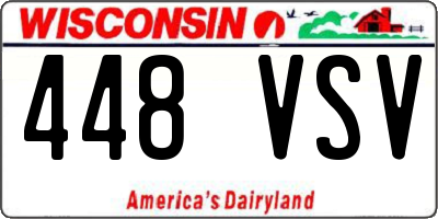 WI license plate 448VSV