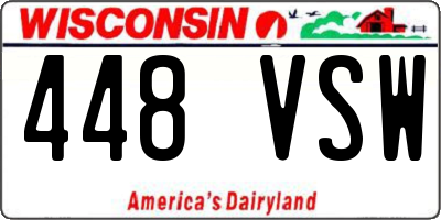 WI license plate 448VSW