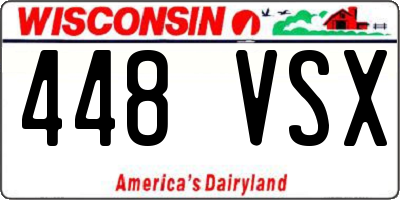 WI license plate 448VSX