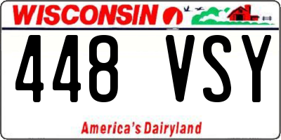WI license plate 448VSY