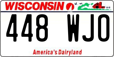 WI license plate 448WJO