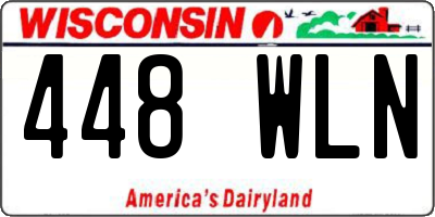WI license plate 448WLN