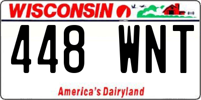 WI license plate 448WNT