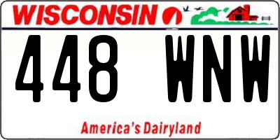 WI license plate 448WNW