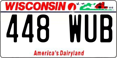 WI license plate 448WUB