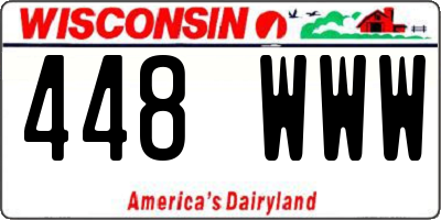 WI license plate 448WWW