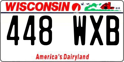 WI license plate 448WXB