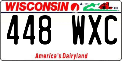 WI license plate 448WXC
