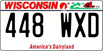 WI license plate 448WXD