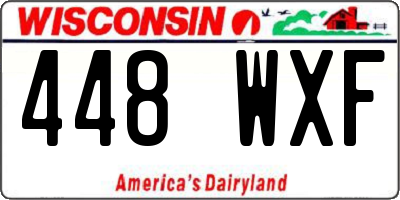 WI license plate 448WXF
