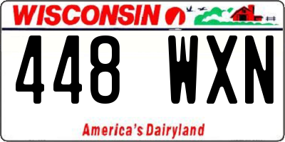 WI license plate 448WXN