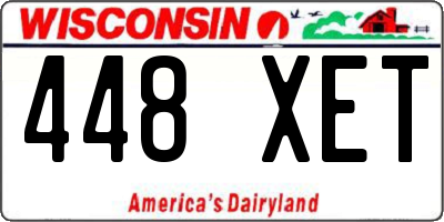 WI license plate 448XET