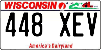 WI license plate 448XEV