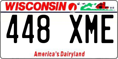 WI license plate 448XME
