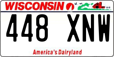 WI license plate 448XNW