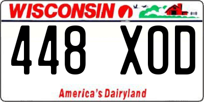 WI license plate 448XOD