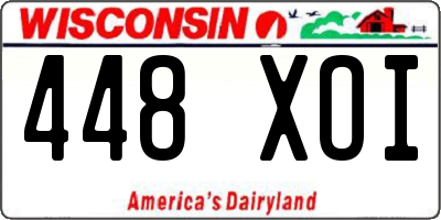 WI license plate 448XOI