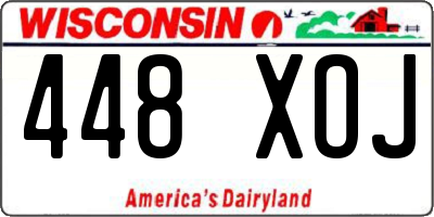 WI license plate 448XOJ