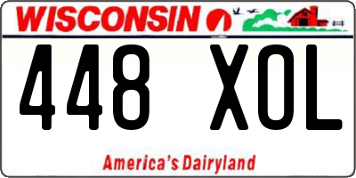 WI license plate 448XOL