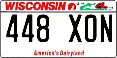 WI license plate 448XON