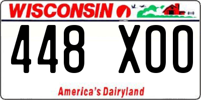 WI license plate 448XOO