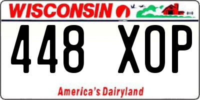 WI license plate 448XOP