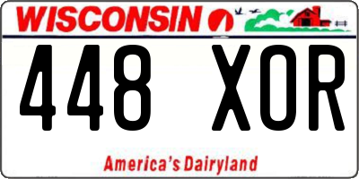 WI license plate 448XOR