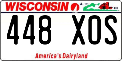 WI license plate 448XOS