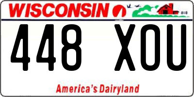 WI license plate 448XOU
